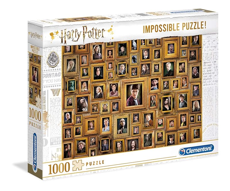Clementoni 61881 Impossible Puzzle Harry Potter – Puzzle 1000 Teile ab 9 Jahren, Erwachsenenpuzzle mit Wimmelbild, herausforderndes Geschicklichkeitsspiel für die ganze Familie