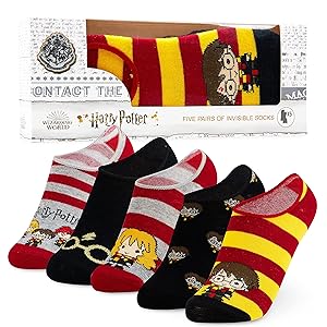 Harry Potter Sneaker Socken Damen Bunt, 5 Paar Füßlinge Damen Set, 36-40